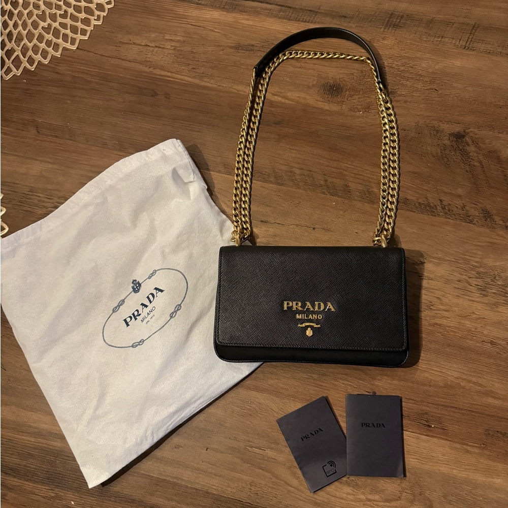 Prada Pattina Saffiano black bag